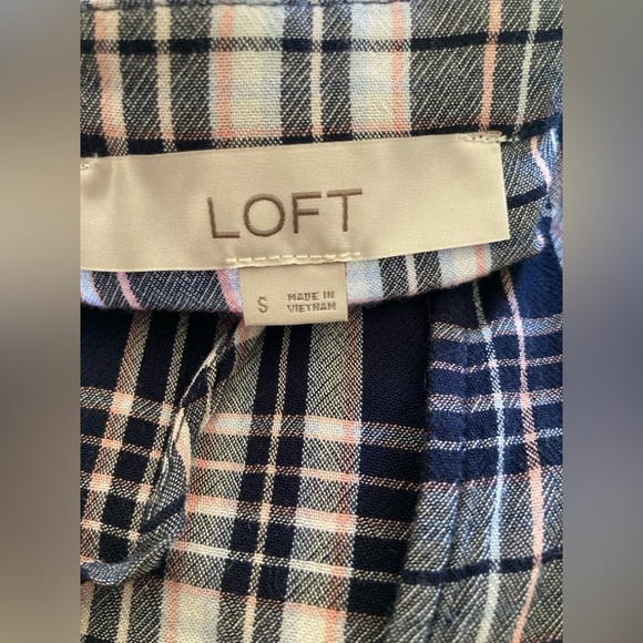 LOFT Blue Plaid Ruffle Dress‎ size S - Picture 12 of 12